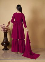 Divine Magenta Color Georgette Fabric Sharara Suit