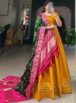 Lovely Mustard Color Cotton Fabric Party Wear Lehenga