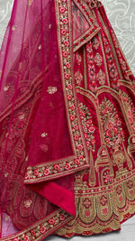 Magnetic Magenta Color Silk Fabric Wedding Lehenga