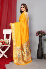 Grand Mustard Color Silk Fabric Partywear Saree